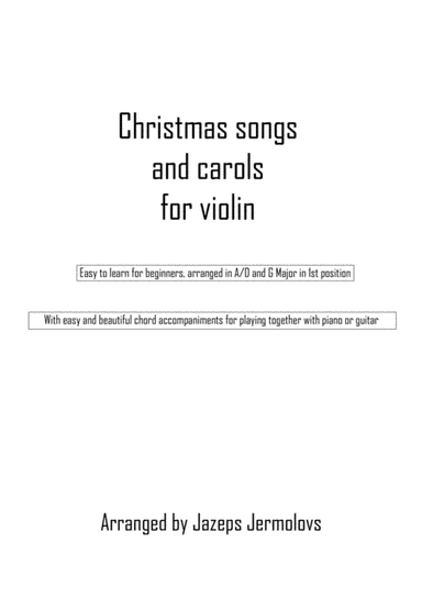 Best Christmas songs and chorals for violin with chord accompaniment (arr. Jazeps Jermolovs)