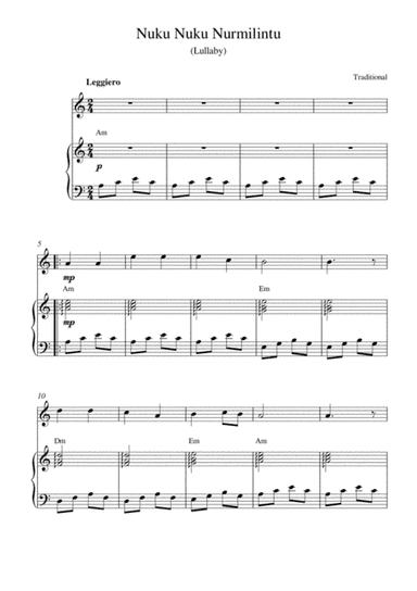 Nuku Nuku Nurmilintu (Lullaby) (arr. Kaiserin Rebecca)