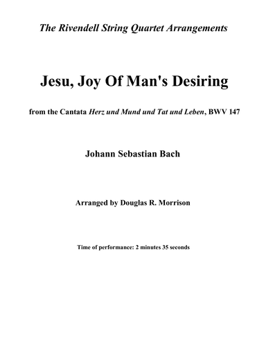 Jesu, Joy Of Man's Desiring (arr. Douglas R. Morrison)