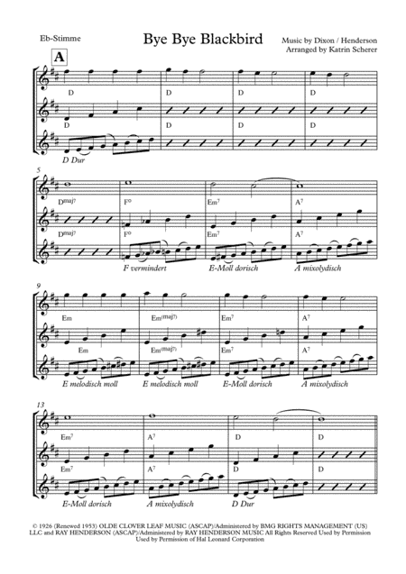 Bye Bye Blackbird (arr. Katrin Scherer)