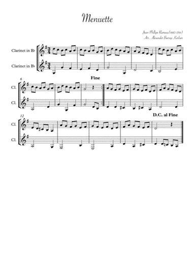 Menuette (arr. Alexander Bosrup Karlsen)