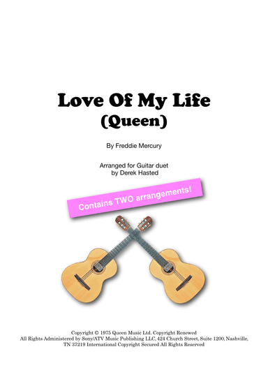 Love Of My Life (arr. Derek Hasted)