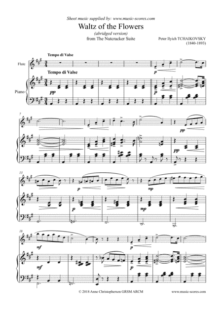 Nutcracker Suite: Waltz of The Flowers - Flute and Piano (arr. Anne L Christopherson GRSM ARCM)