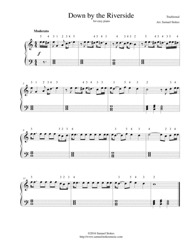 Down by the Riverside - for easy piano (arr. Samuel Stokes)