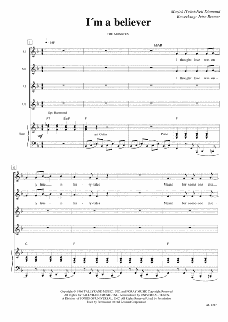 I'm A Believer (arr. Jetse Bremer)