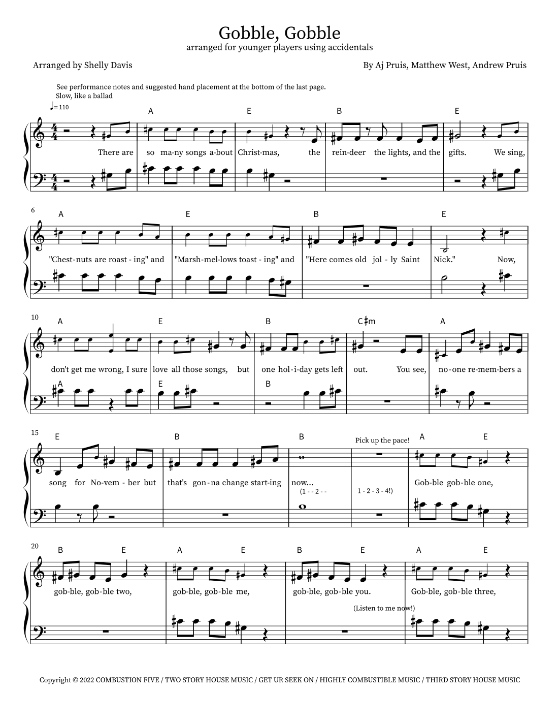 Gobble, Gobble (arr. Shelly Davis)