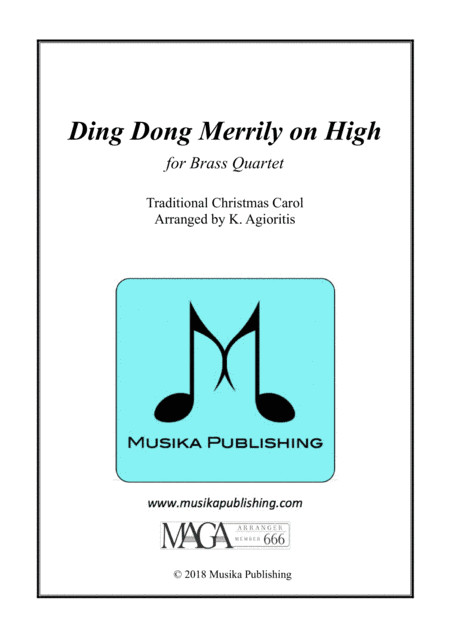 Ding Dong Merrily on High - for Brass Quartet (arr. Kate Agioritis)