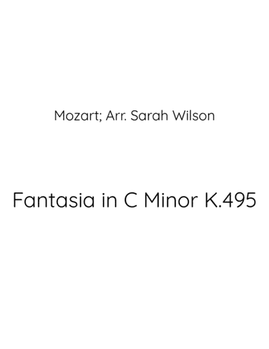 Mozart's Fantasia in C Minor K 495 String Quartet arrangement (arr. Sarah Wilson)