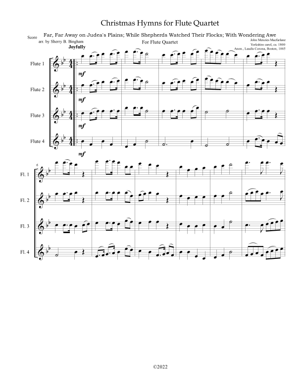 Christmas Hymns for Flute Quartet (arr. Sherry B. Bingham)