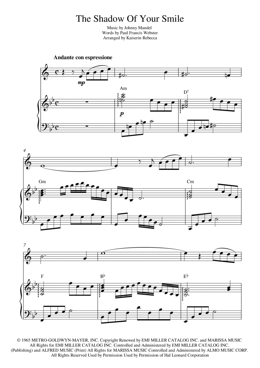 The Shadow Of Your Smile (arr. Kaiserin Rebecca)
