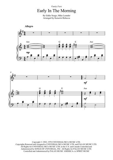 Early In The Morning (arr. Kaiserin Rebecca)