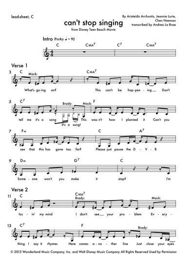 Can't Stop Singing (arr. Andrea La Rose)