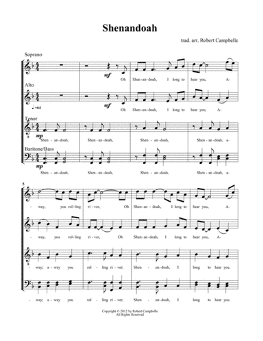 Shenandoah (arr. Robert Campbelle)