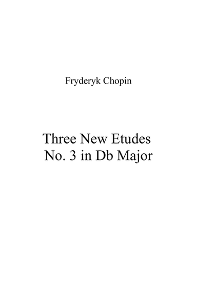 Three New Etudes No. 3 in Db Major (arr. Patrizia Luraschi)