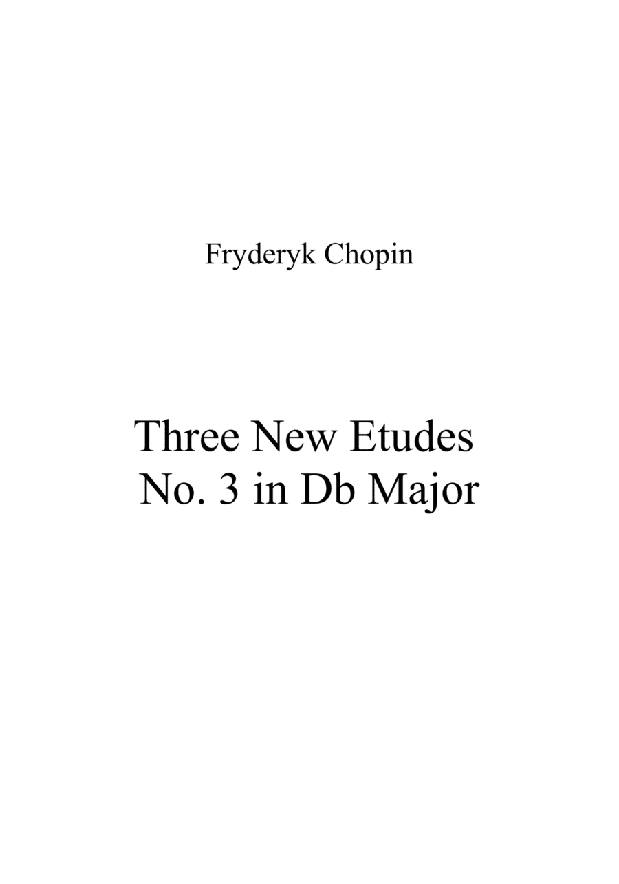 Three New Etudes No. 3 in Db Major (arr. Patrizia Luraschi)