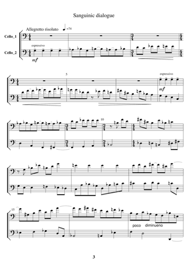 SANGUINIC - 2nd part of Dialogues for cello duo