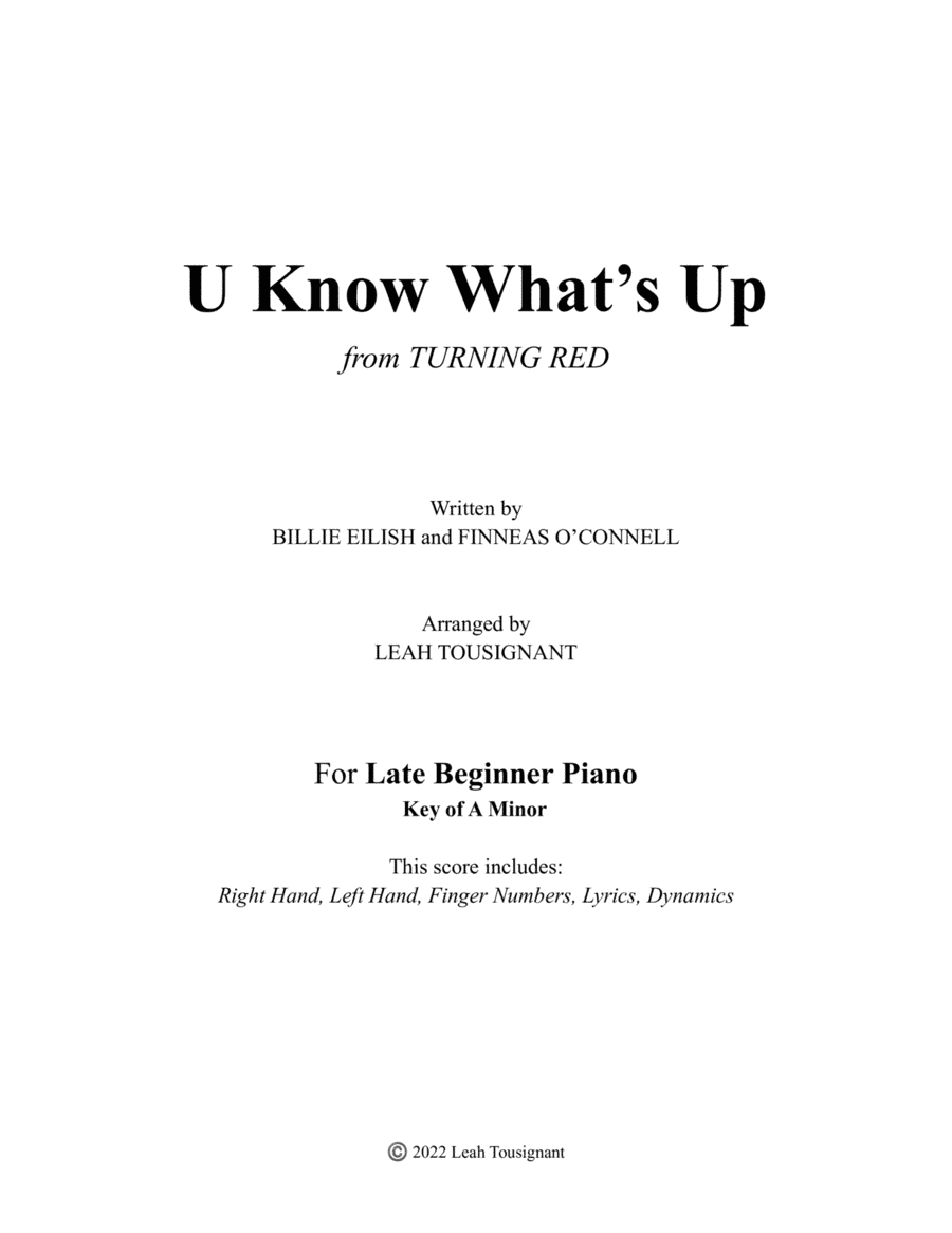 U Know What's Up (arr. Leah Tousignant)