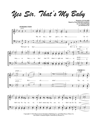 Yes Sir, That's My Baby (arr. David Wright)