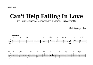 Can't Help Falling In Love (arr. Langanho)