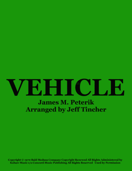 Vehicle (arr. Jeff Tincher)