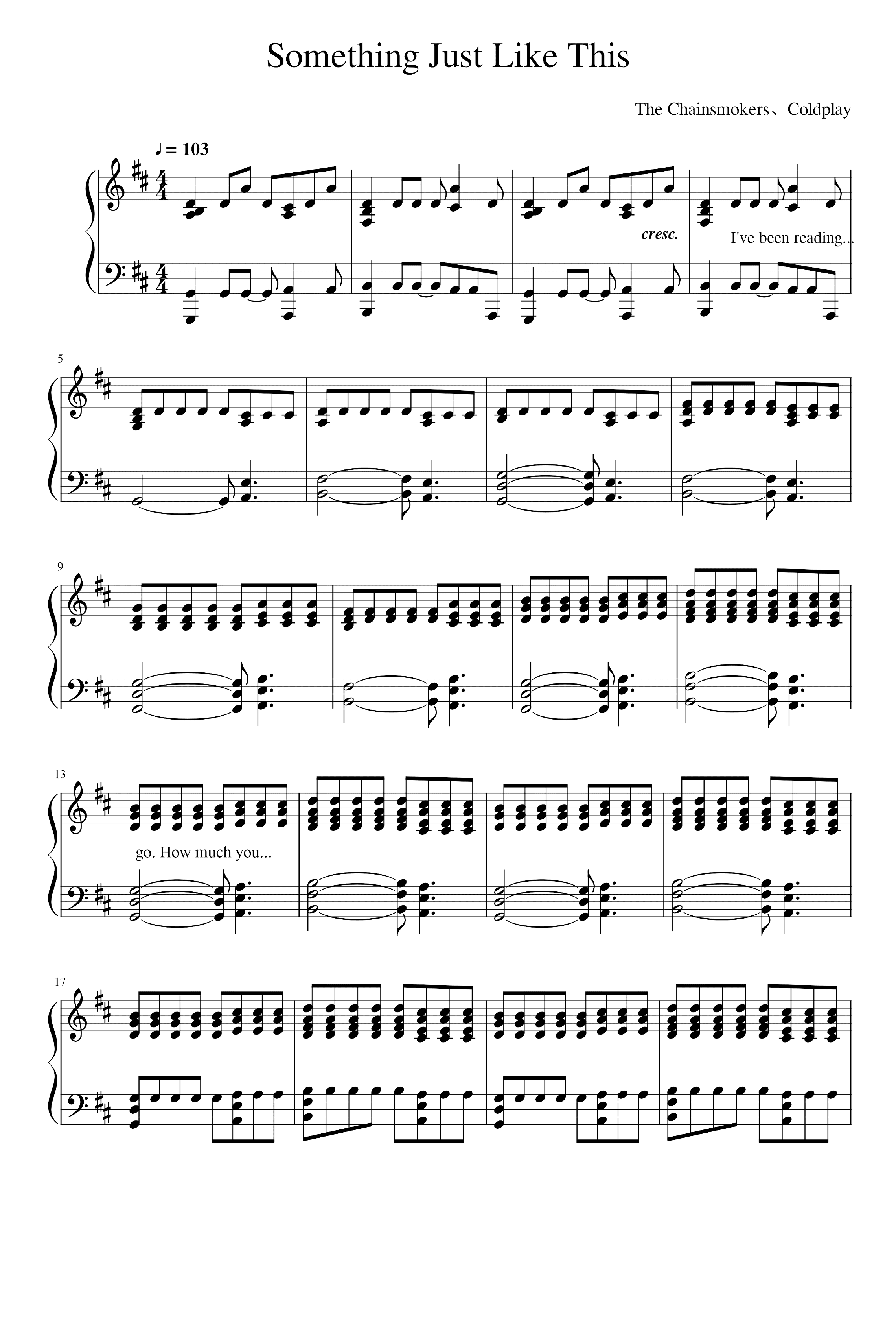 Something Just Like This (arr. Andrew Taggart)