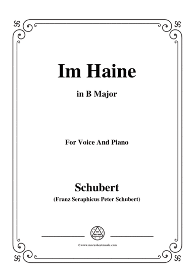 Schubert-Im Haine,Op.56 No.3,in B Major,for Voice&Piano (arr. MSM)