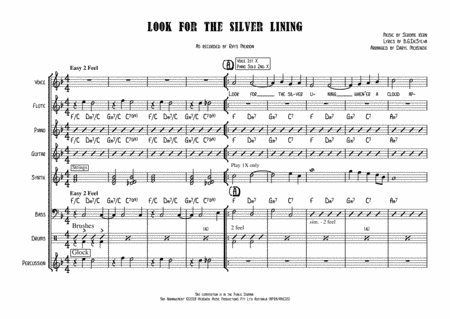Look For the Silver Lining. Male Vocal and Small Band. As recorded by Rhys Meirion. Key of F (arr. Daryl McKenzie)