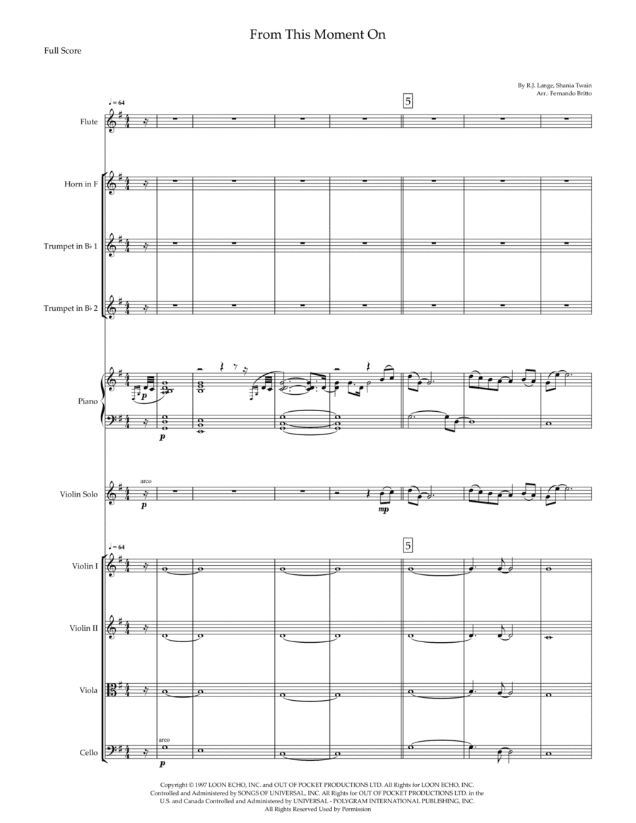 From This Moment On (arr. Fernando Britto)