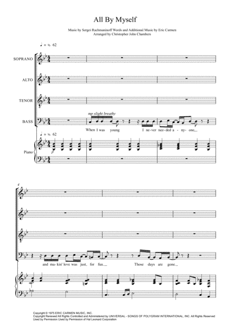 All By Myself (arr. Christopher John Chambers)
