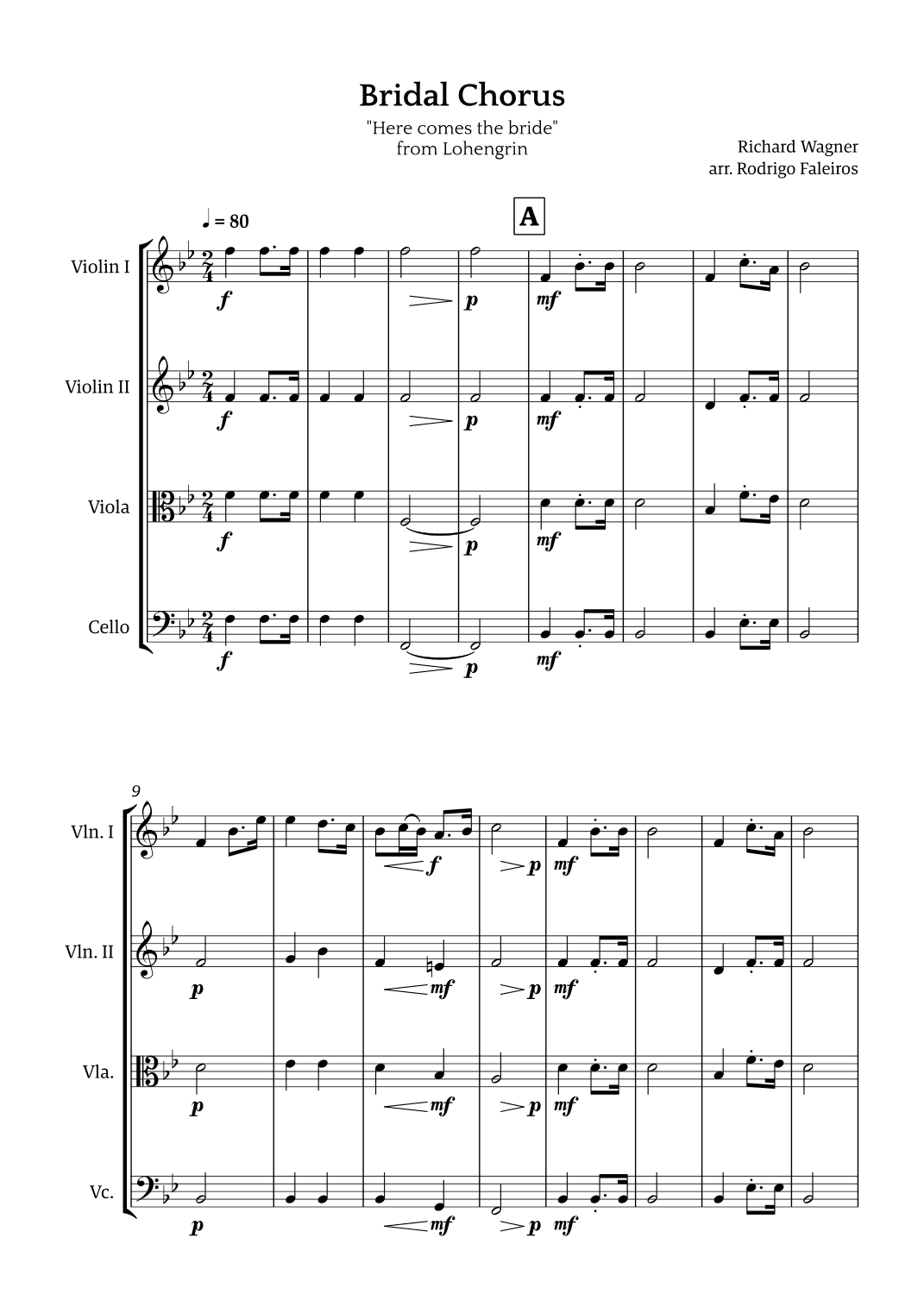 Bridal Chorus (Here Comes The Bride) (arr. Rodrigo Faleiros)