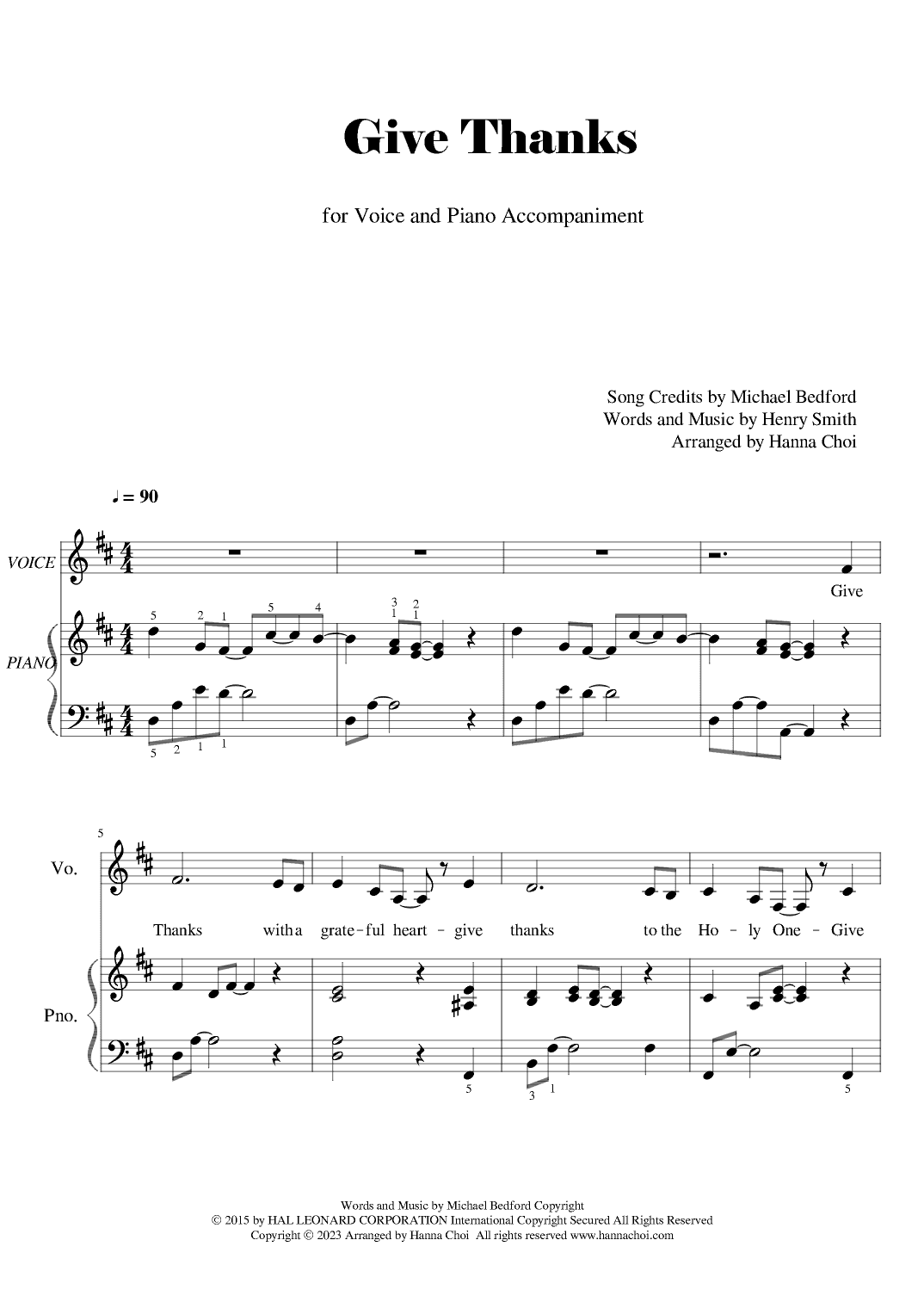 Give Thanks (arr. Hanna Choi)