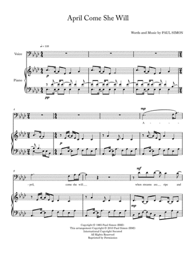 April Come She Will (arr. Abby Kellems)