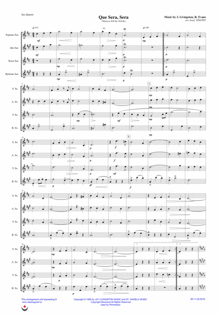 Que Sera, Sera (whatever Will Be, Will Be) (arr. Josef Štastný)