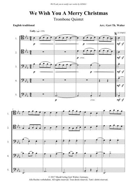 We Wish You A Merry Christmas (arr. Gert Th. Walter)