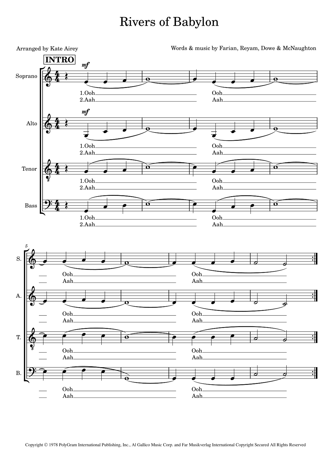 Rivers Of Babylon (arr. Kate Airey)