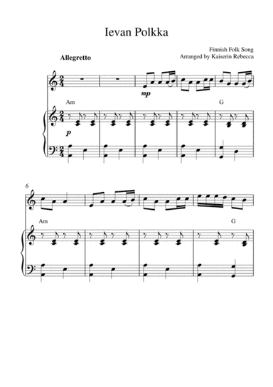 Ievan Polkka (violin solo and piano accompaniment) (arr. Kaiserin Rebecca)