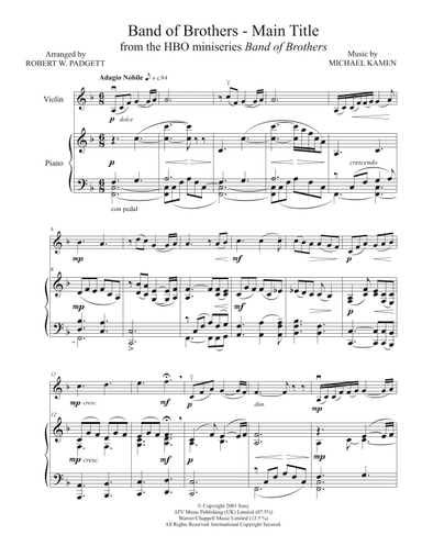 Band Of Brothers - Main Title (arr. Robert W. Padgett)
