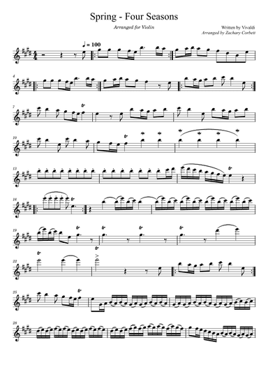 Spring - Four Seasons (arr. Zachary Corbett)