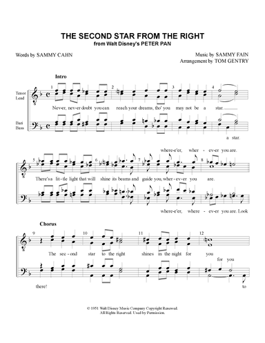 The Second Star To The Right (arr. Tom Gentry)