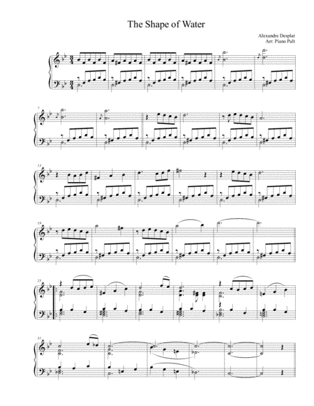 Shape Of Water, The (arr. Piano Palt)