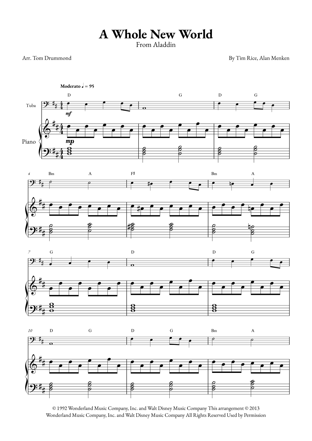 A Whole New World (arr. Tom Drummond)