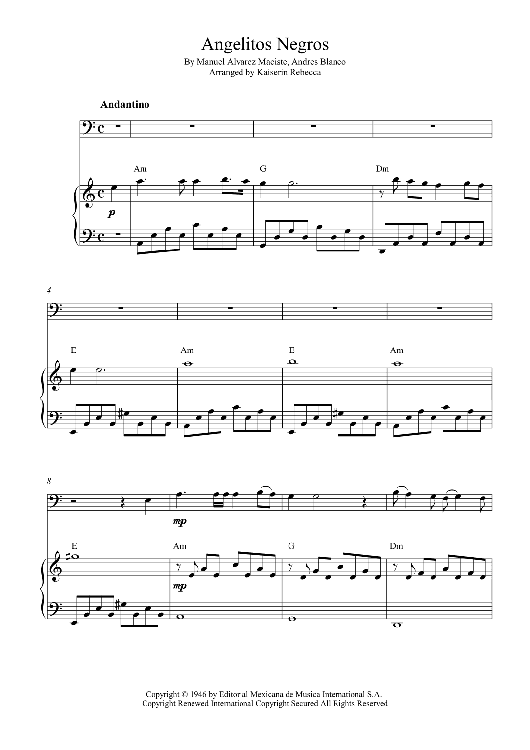 Angelitos Negros (arr. Kaiserin Rebecca)