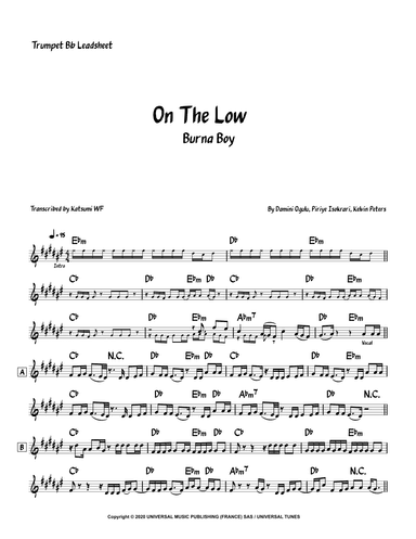 On The Low (arr. Katsumi WF)
