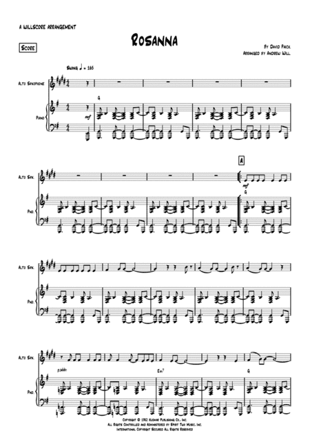 Rosanna (arr. Andrew Will)