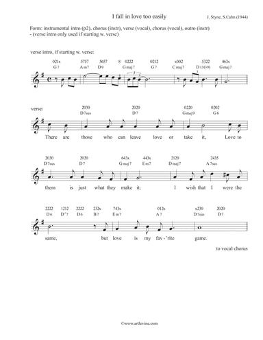 I Fall In Love Too Easily (arr. Art Levine)