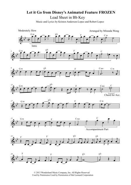 Let It Go (from Frozen) (arr. Miranda Wong)