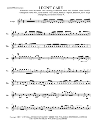 I Don't Care (arr. Jose Daniel Morales A.)