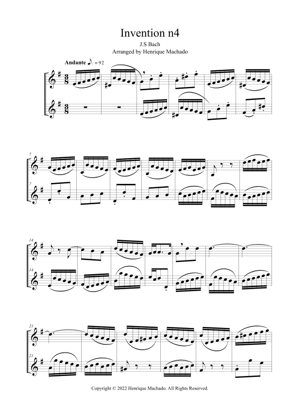 Invention 4 (arr. Henrique Machado)