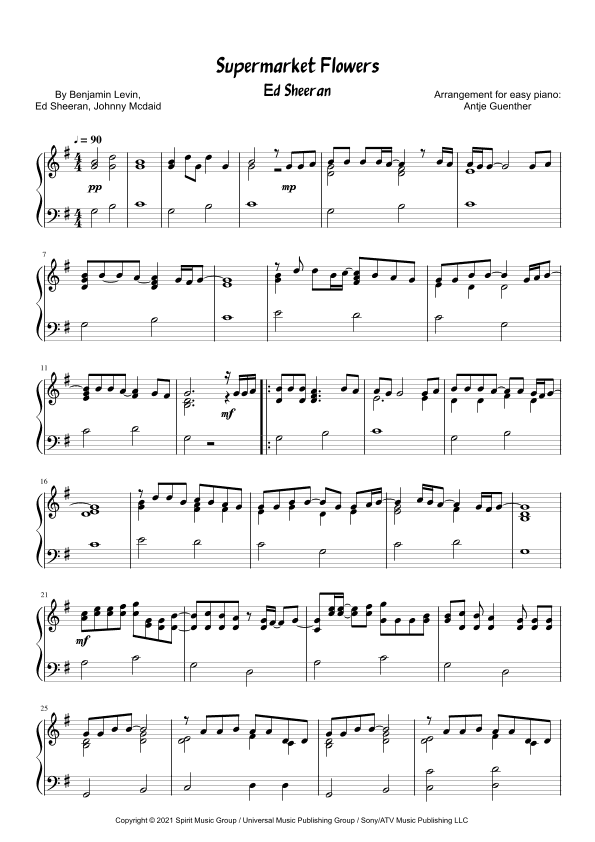 Supermarket Flowers (arr. Antje Günther)