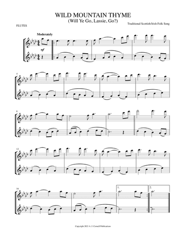 Wild Mountain Thyme (Will Ye Go, Lassie, Go?) (arr. Mark Phillips)